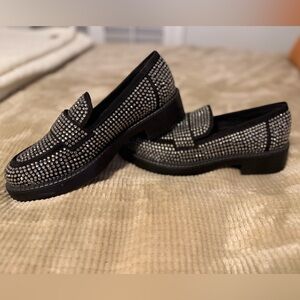 Black Rhinestone Loafers – Statement Sparkle Shoes